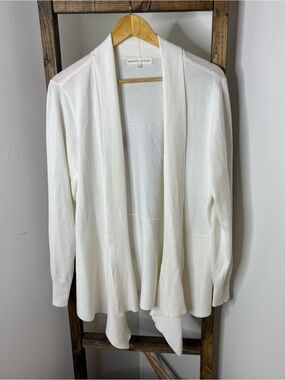 Madison + Hudson Women's White Open-Front Cardigan Sweater Size XL